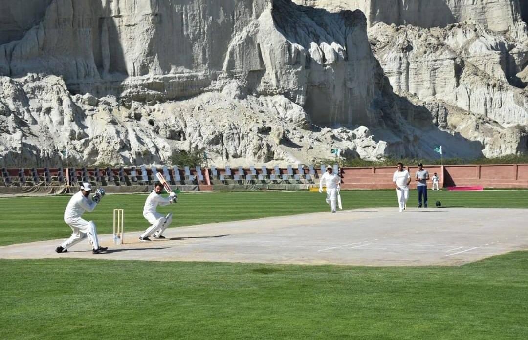 An exhibition match was held at the recently constructed stadium in Gwadar
